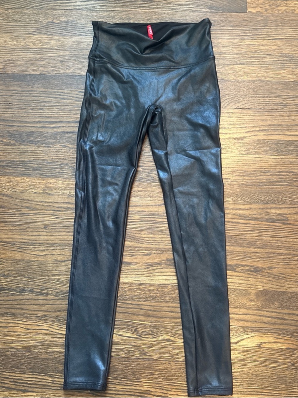SPANX Black Faux Leather-Look Leggings